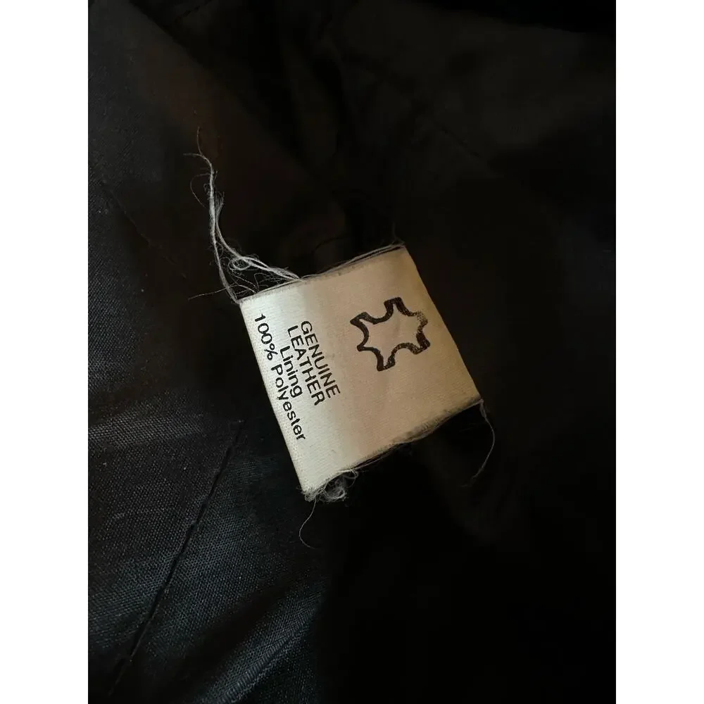 Vintage Highway One Motorcycle Black Moto Jacket M Oversized Belted Lined